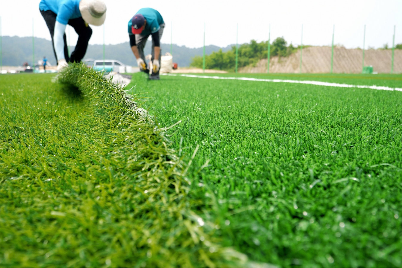 Commercial turf installation