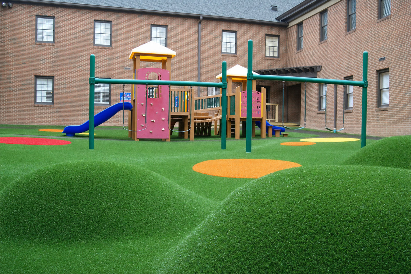 Turf for playgrounds